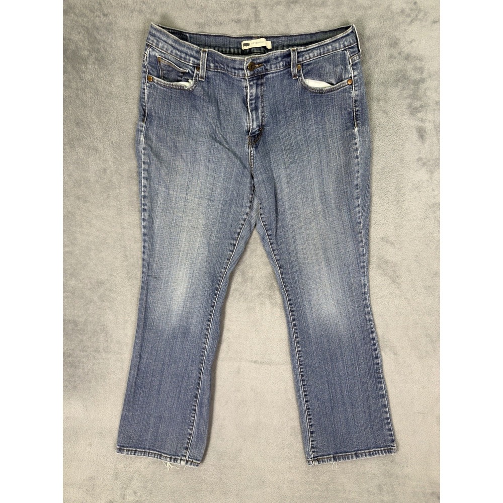 Levis 515 Jeans Womens 16 M Blue Medium Wash Denim Bootcut Mid Rise‎ Stretch